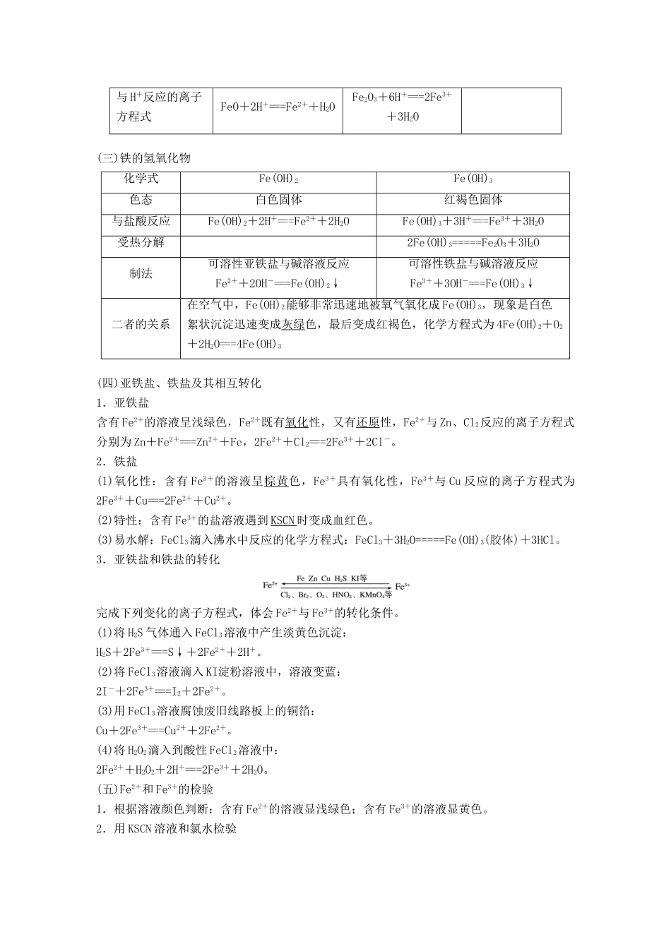 （浙江选考）高考化学大一轮复习 专题5 金属及其化合物 第二单元 铁、铜及其化合物学案-人教版高三全册化学学案_第3页