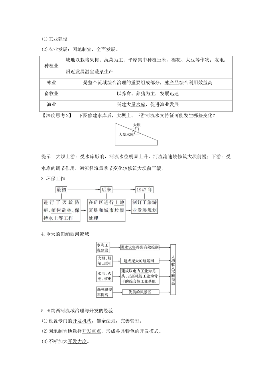 高考地理大一轮复习 第十单元 第32讲 流域综合治理与开发——以田纳西河流域为例学案 湘教版-湘教版高三全册地理学案_第3页