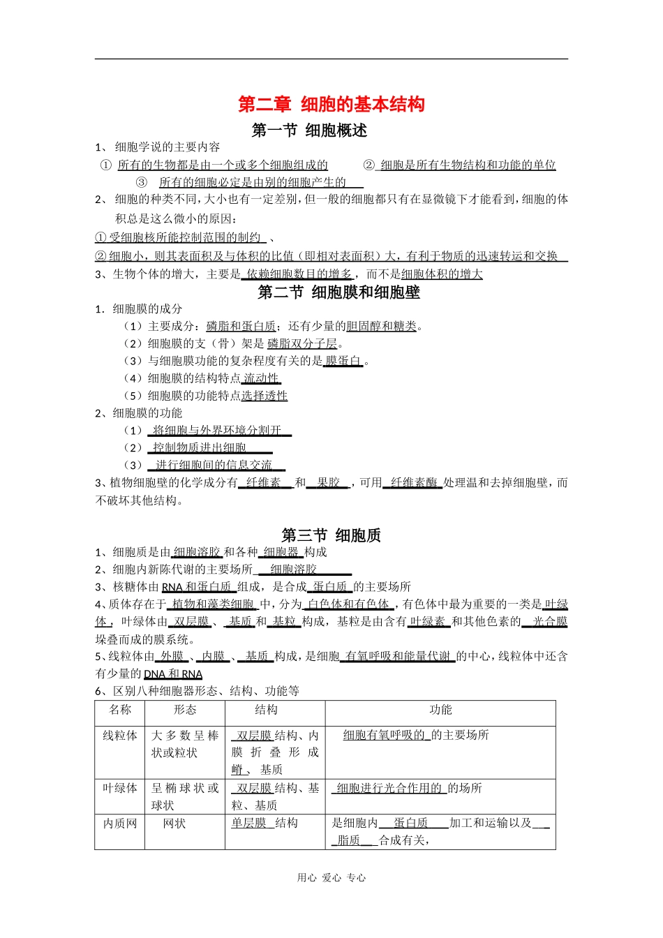 高中生物：第2章《细胞的结构》学案（1）浙科版必修1_第1页