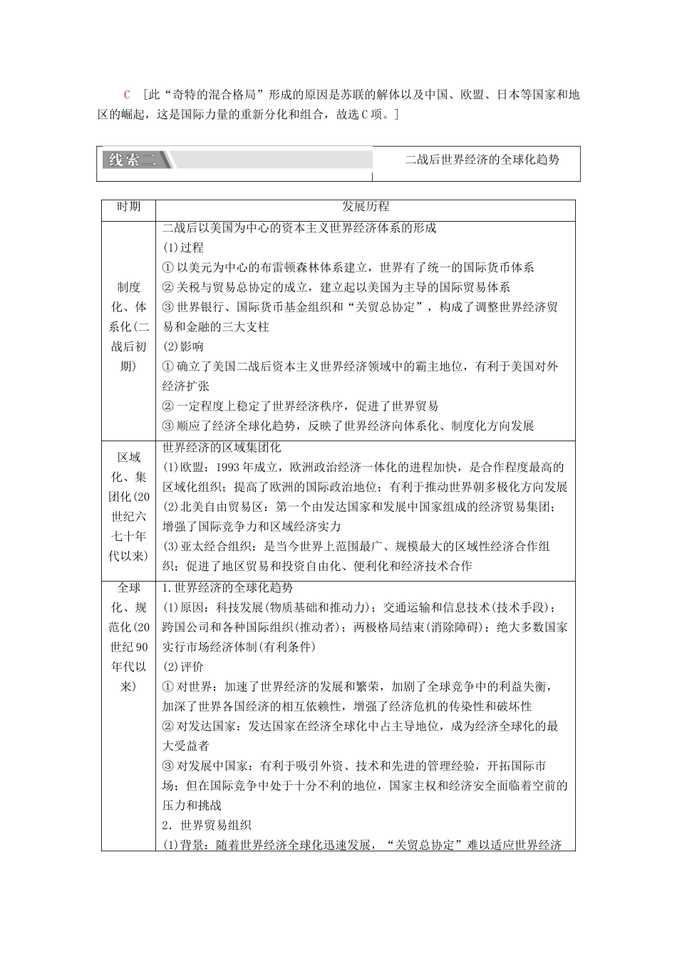 （统考版）高考历史二轮复习 第二篇 考前回扣 巩固保分 第四辑 专题回扣保温 紧扣必备知识 板块3 专题13 新生—全球化趋势下的多元世界学案（含解析）-人教版高三全册历史学案_第2页