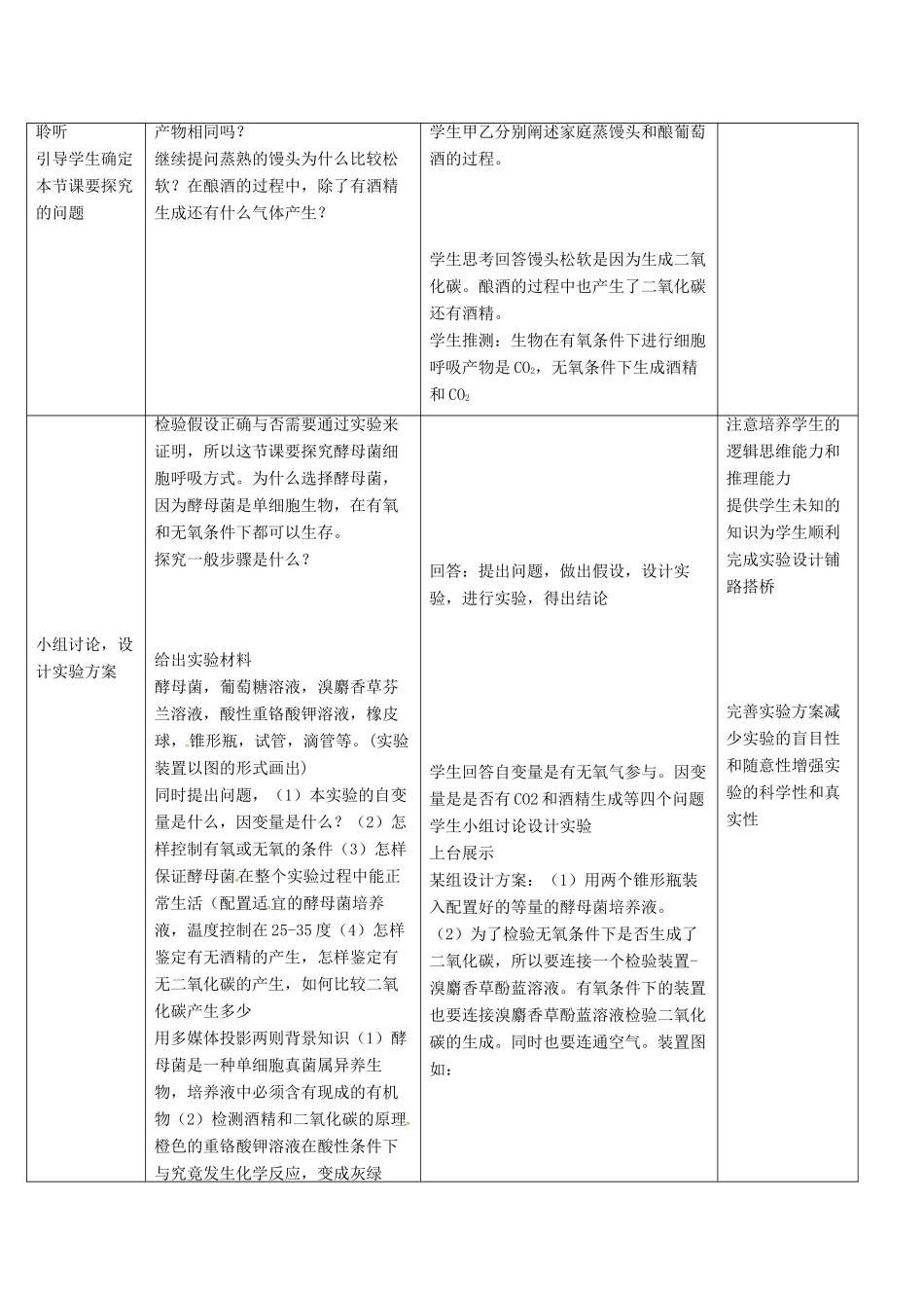高中生物 第五章 细胞的能量供应和利用 5.3 探究酵母菌细胞呼吸的方式学案 新人教版必修1-新人教版高一必修1生物学案_第2页