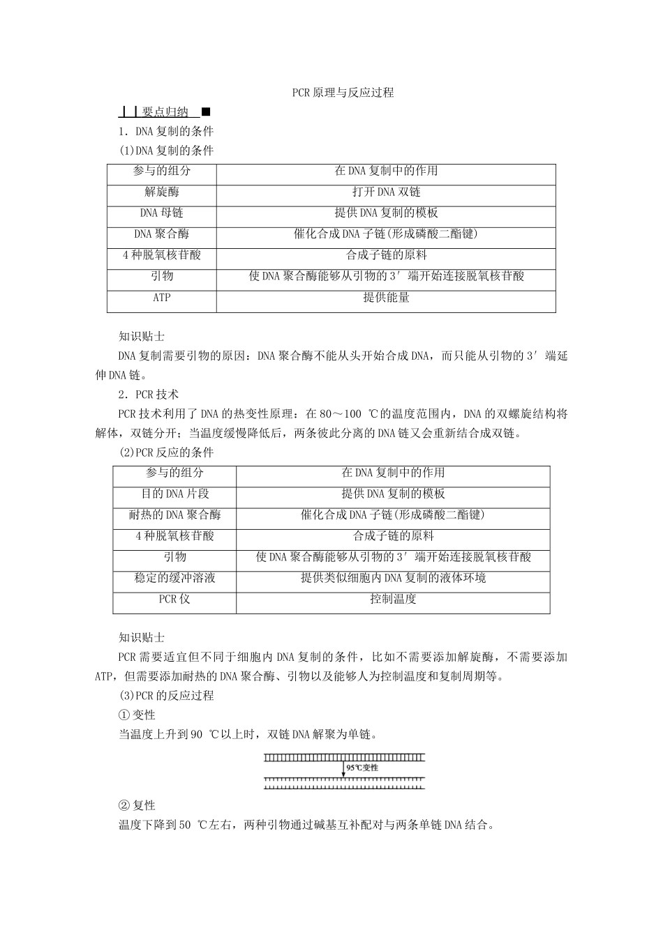 高中生物 专题五 DNA和蛋白质技术 课题2 多聚酶链式反应扩增DNA片段学案 新人教版选修1-新人教版高中选修1生物学案_第3页