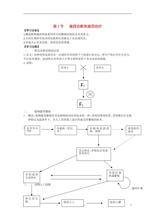 高中生物《农业生产中的繁殖控制技术》学案1 新人教版选修2