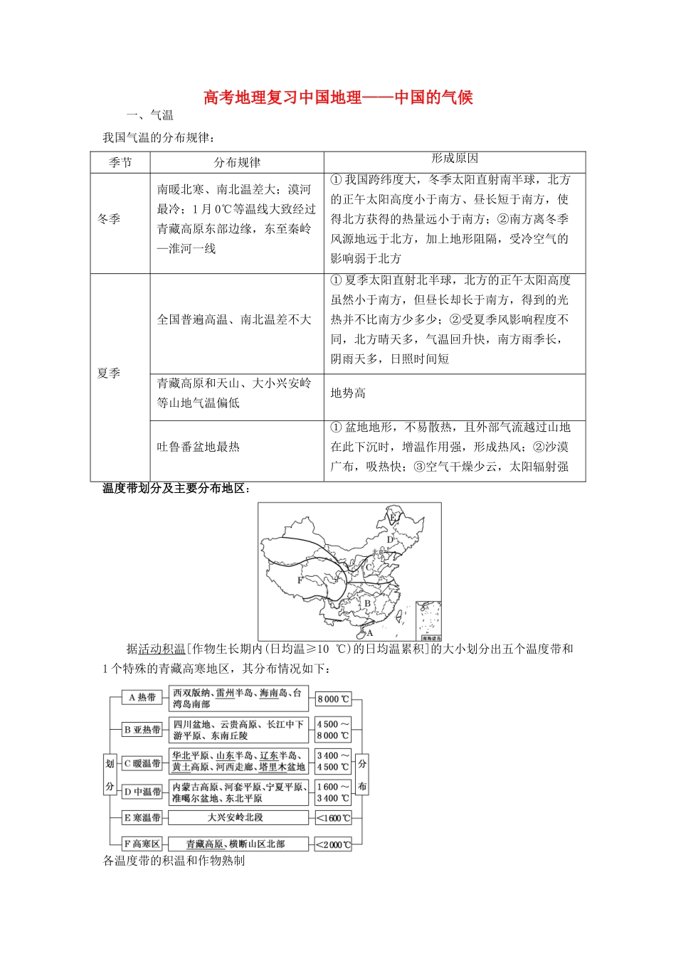 高考地理复习 中国地理学案-人教版高三全册地理学案_第1页