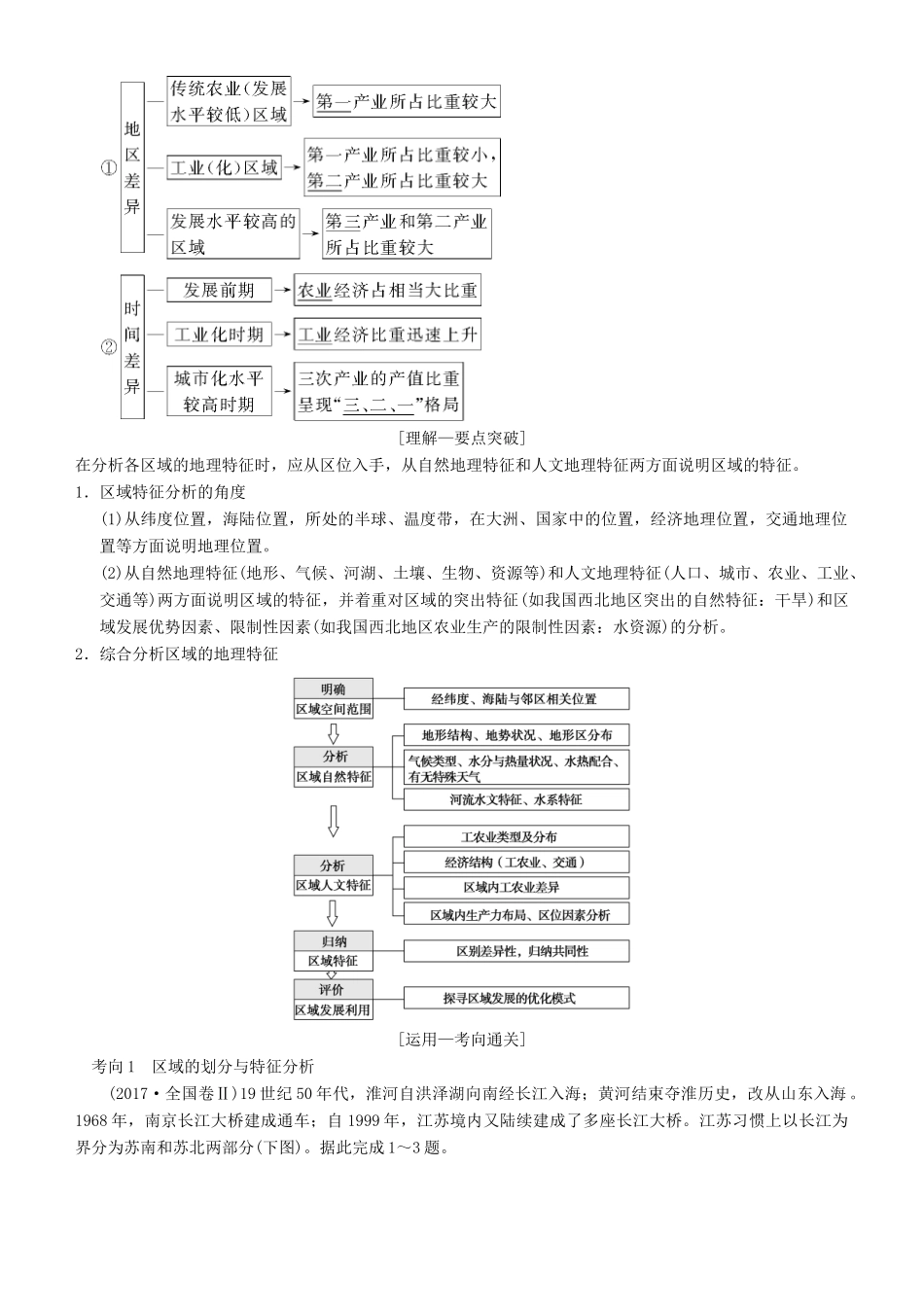 高考地理一轮复习 第二十六讲 区域的基本含义和区域发展阶段讲练结合学案-人教版高三全册地理学案_第2页