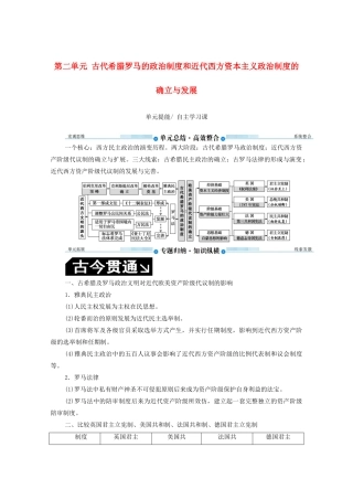 （赢在微点）高考历史总复习 第二单元 古代希腊罗马的政治制度和近代西方资本主义政治制度的确立与发展单元提能导学案（含解析）新人教版-新人教版高三全册历史学案