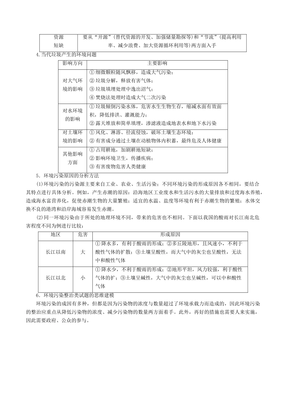 高考地理二轮复习微专题要素探究与设计 专题11.1 环境与可持续发展学案-人教版高三全册地理学案_第2页