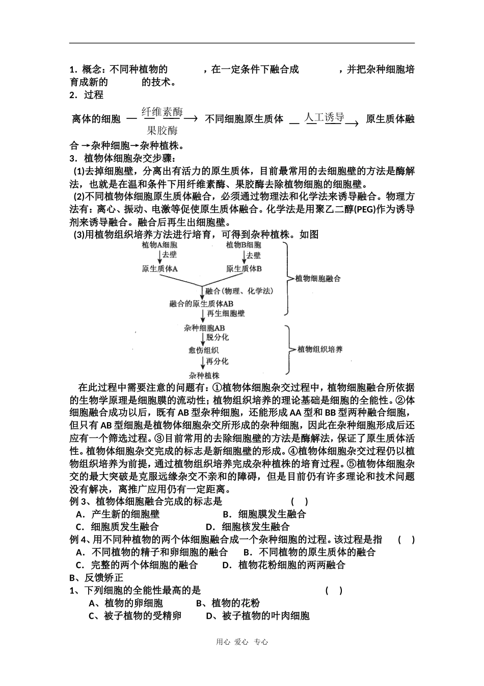 高中生物学案：2.1.1《植物细胞工程的基本技术》（新人教版选修3）_第3页