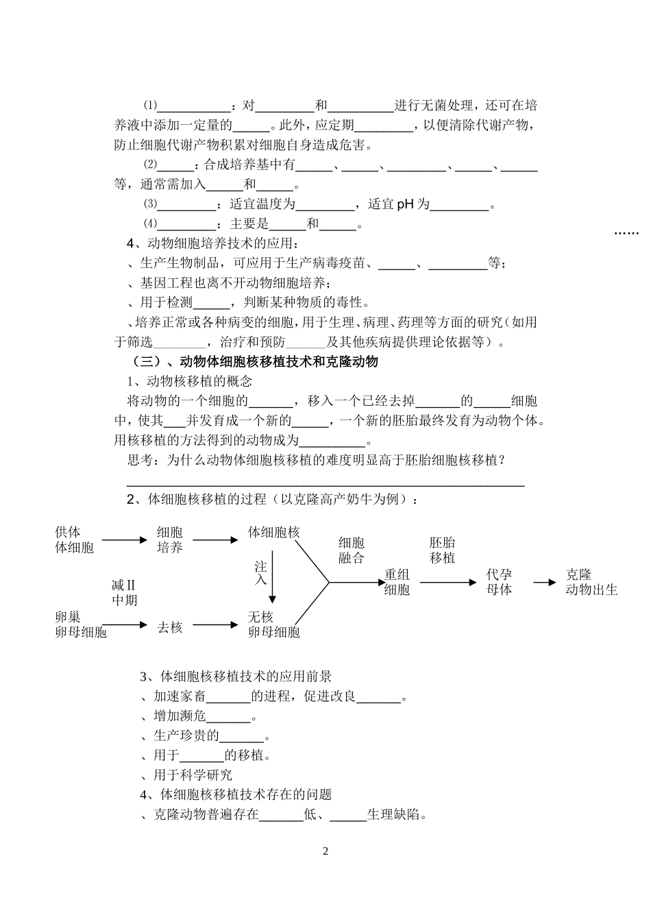 高中生物动物细胞工程学案（选修三专题二第二节）新人教版选修3_第2页