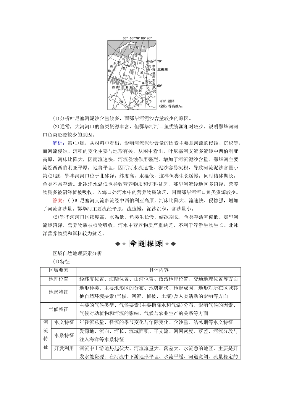 高考地理大二轮复习 专题10 区域地理特征与地理信息技术学案-人教版高三全册地理学案_第3页