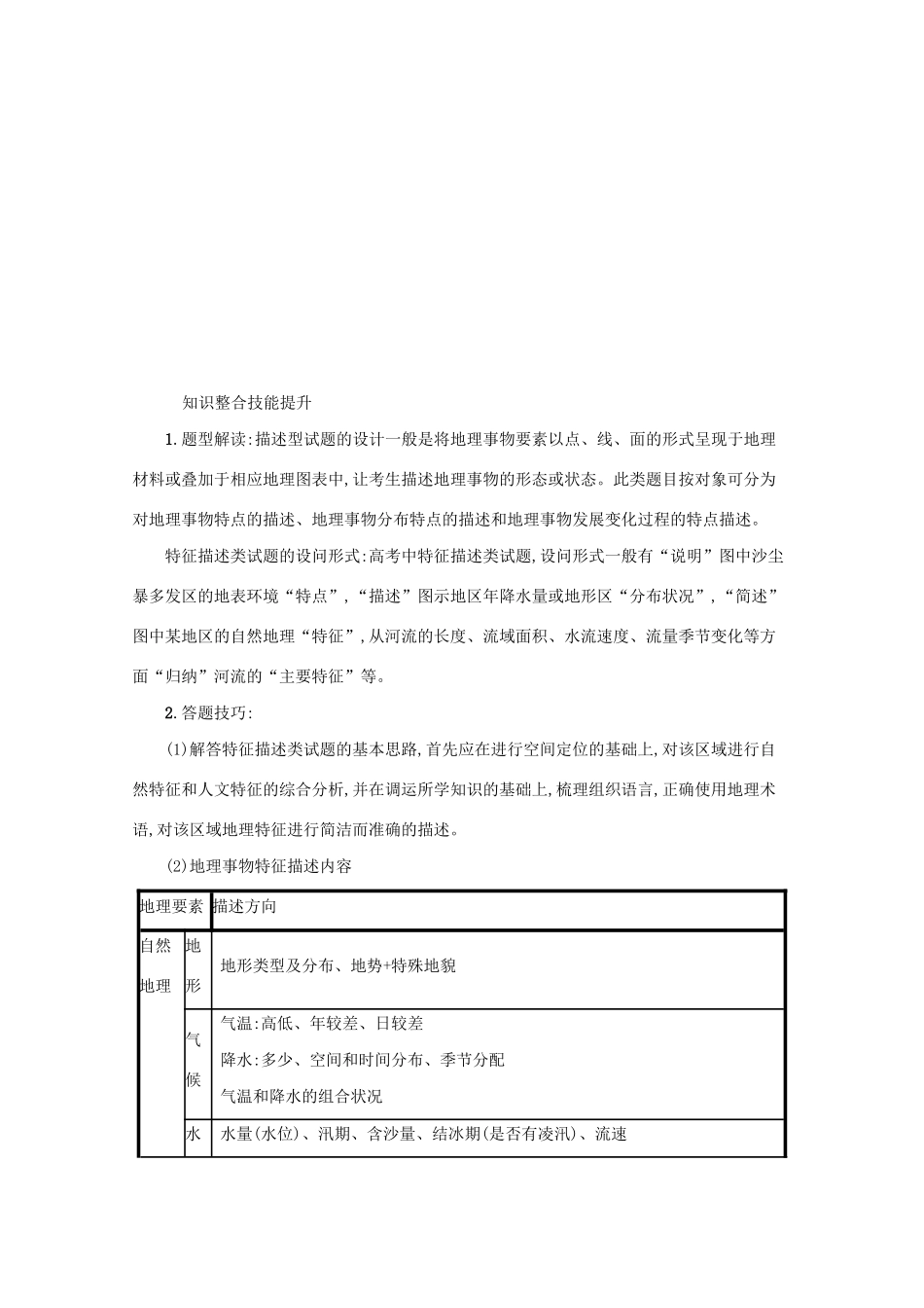 高考地理二轮复习 题型二 非选择题提分策略 1 特征描述类综合题学案-人教版高三全册地理学案_第2页