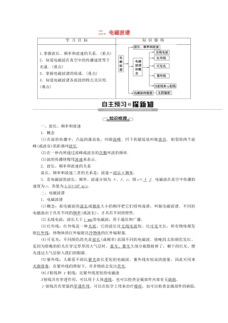 高中物理 第4章 2 电磁波谱学案 新人教版选修1-1-新人教版高二选修1-1物理学案
