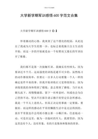 大学新学期军训感悟600字范文合集