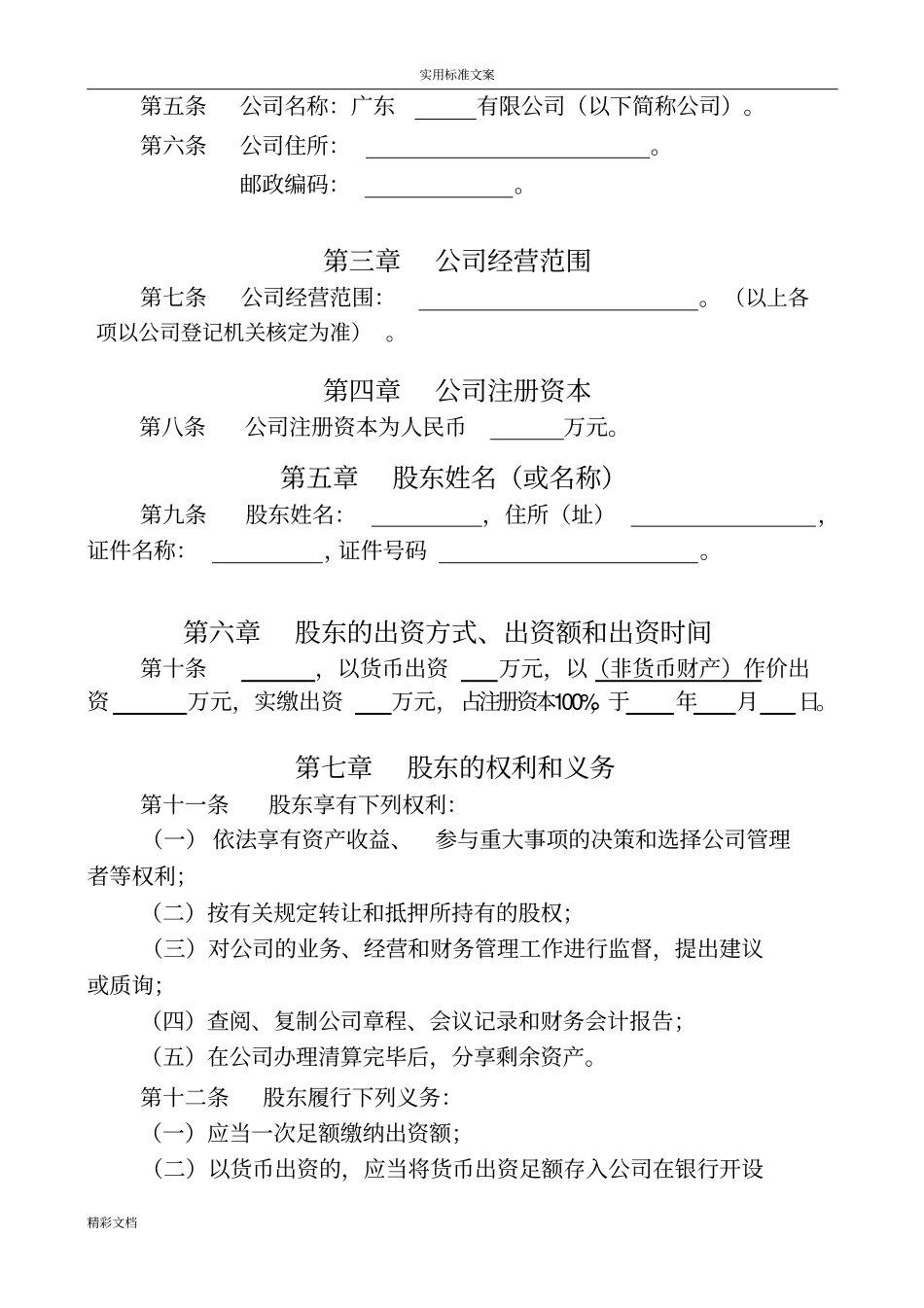 一人自然人独资公司章程参考例范本适用于设执行董事_第2页