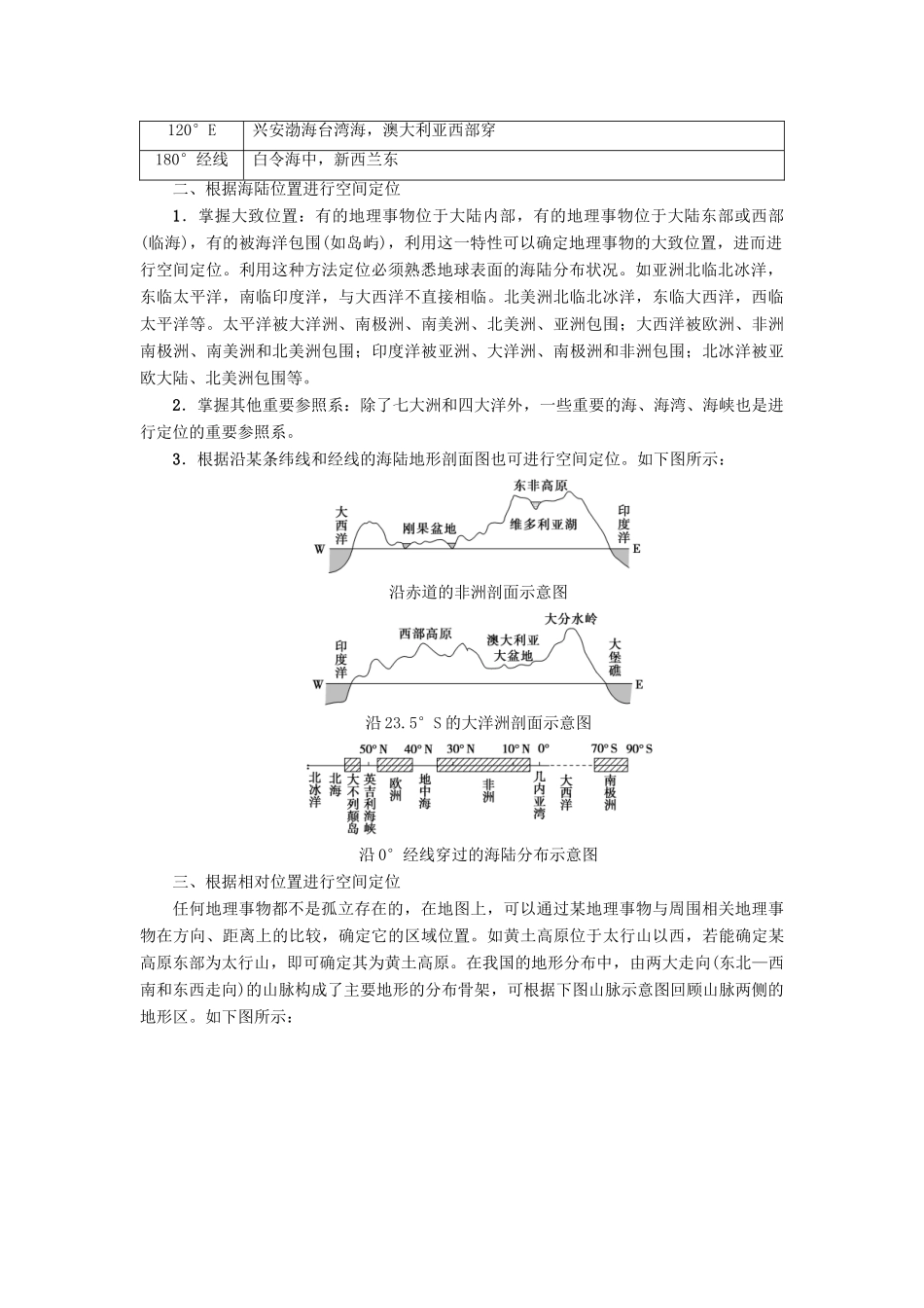 高考地理大一轮复习 第1部分 区域空间定位指导学案-人教版高三全册地理学案_第2页