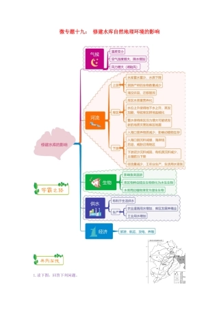 高考地理第一轮复习 专题5 微专题十九 修建水库自然地理环境的影响思维导图学案-人教版高三全册地理学案