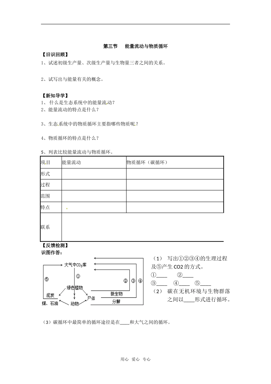 高中生物： 第6章 生态系统（学案）浙科版必修3_第3页