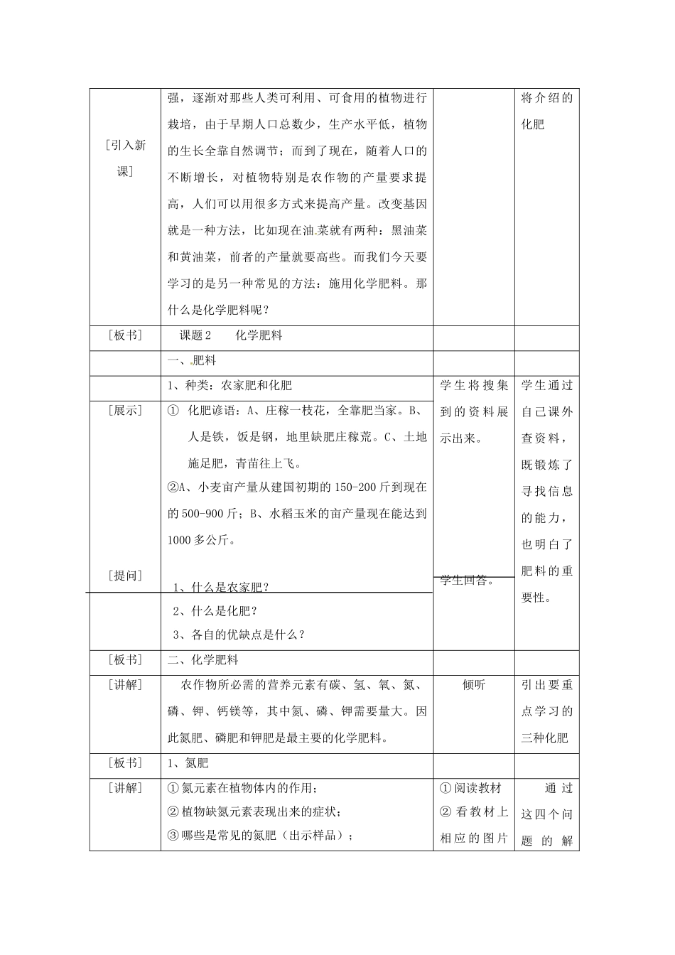 2013-2014学年九年级化学下册 课题2 盐 化肥教案3 新人教版_第2页