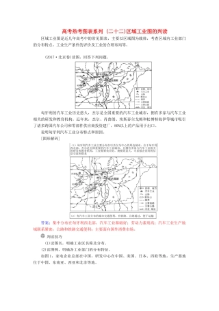 高考地理一轮复习 第二部分 第十单元 工业地域的形成与发展 高考热考图表系列（二十二）区域工业图的判读学案-人教版高三全册地理学案