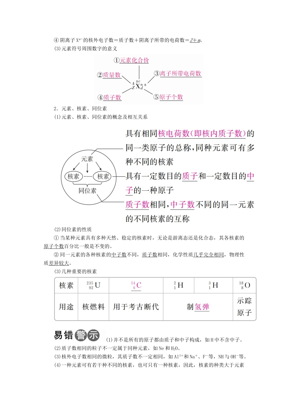（全国版）高考化学一轮复习 第5章 物质结构 元素周期律 第1节 原子结构学案-人教版高三全册化学学案_第2页