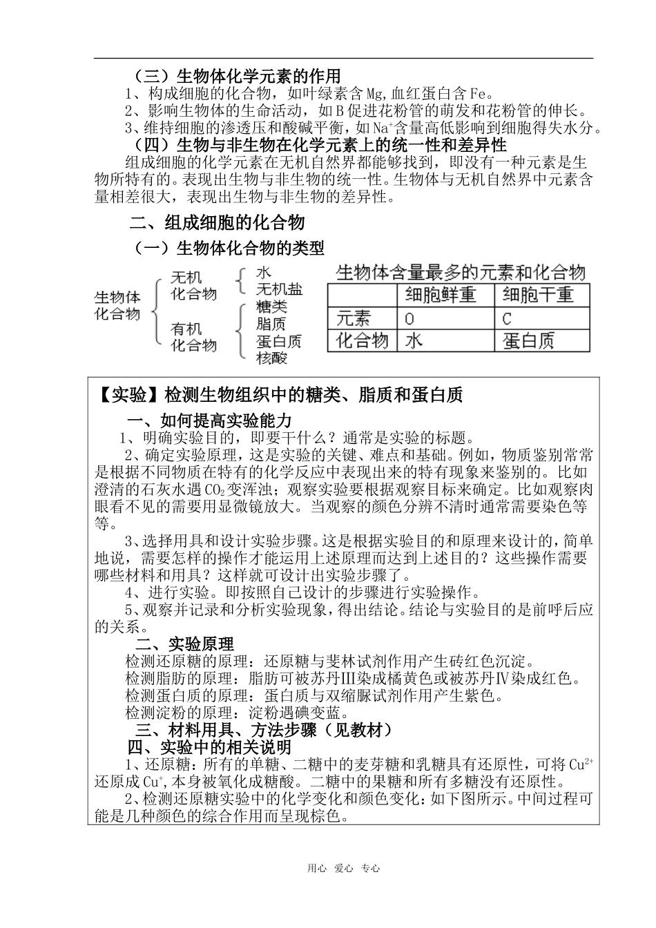 高中生物 授课提纲（教案、学案） 新人教版必修1_第3页