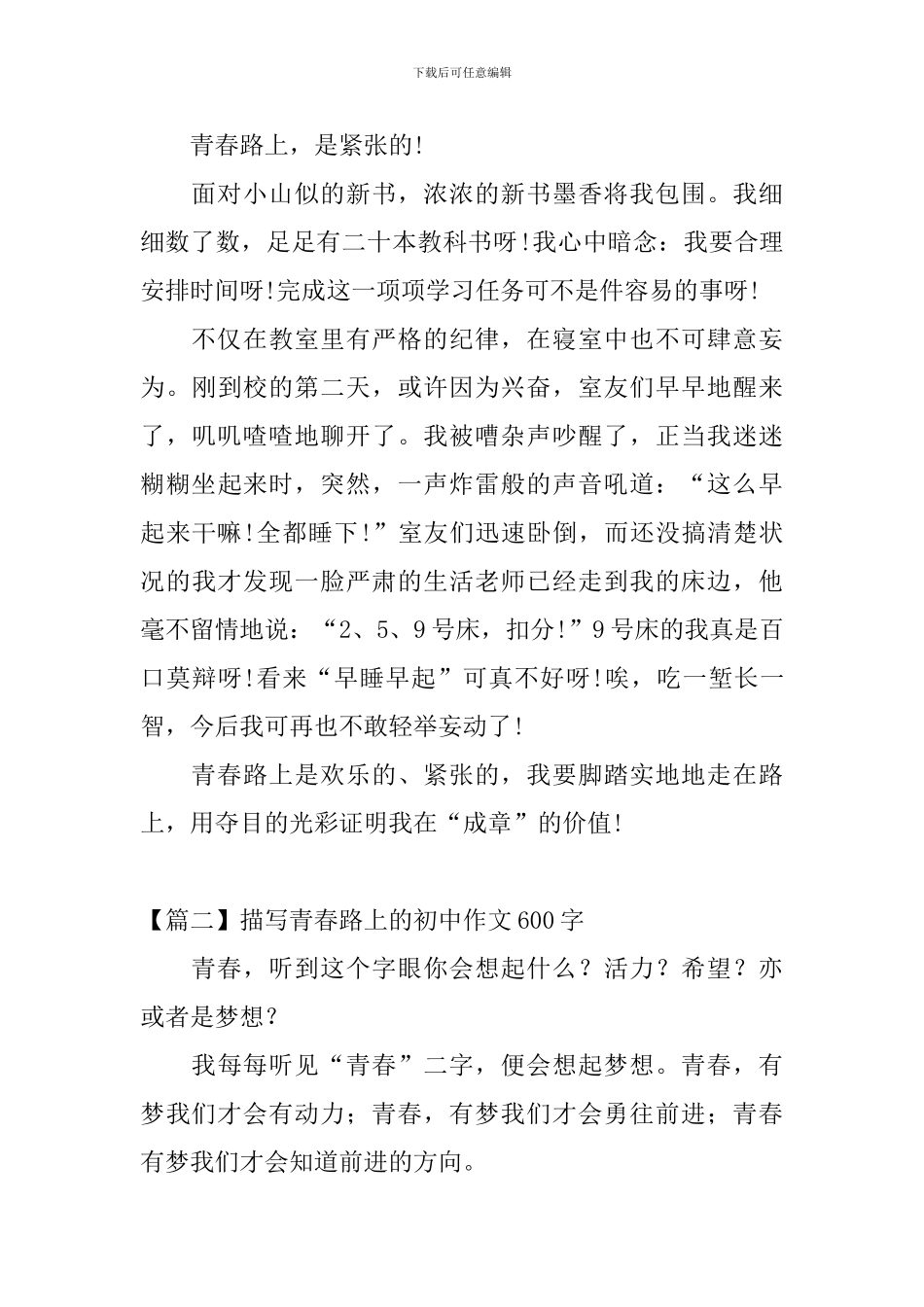 描写青春路上的初中作文600字_第2页