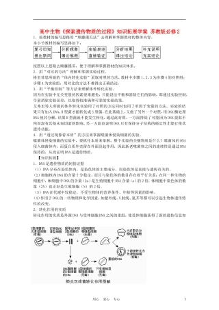 高中生物《探索遗传物质的过程》知识拓展学案 苏教版必修2