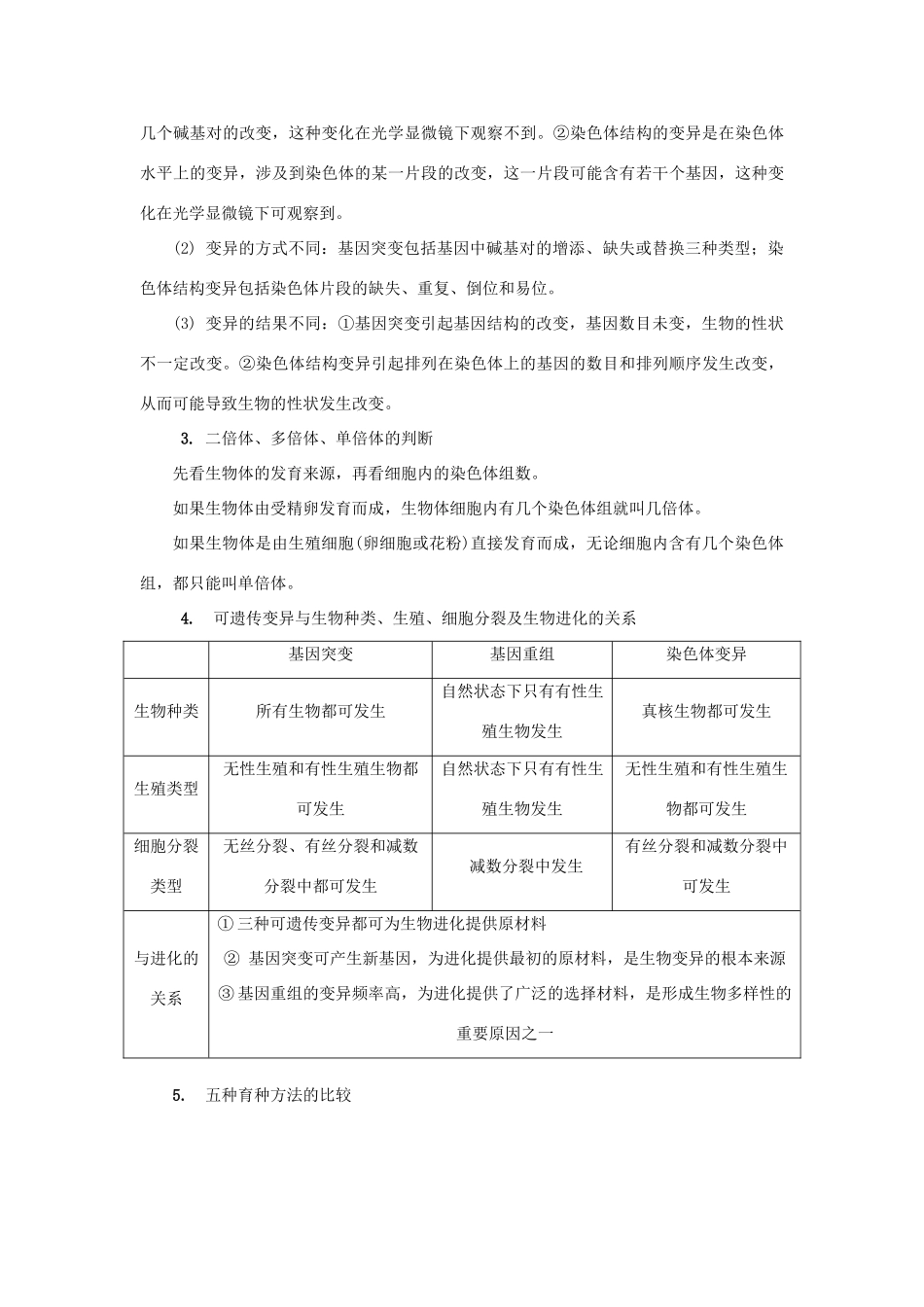 高中生物 第十六讲 基因突变、基因重组、染色体变异学案 苏教版必修2-苏教版高二必修2生物学案_第3页