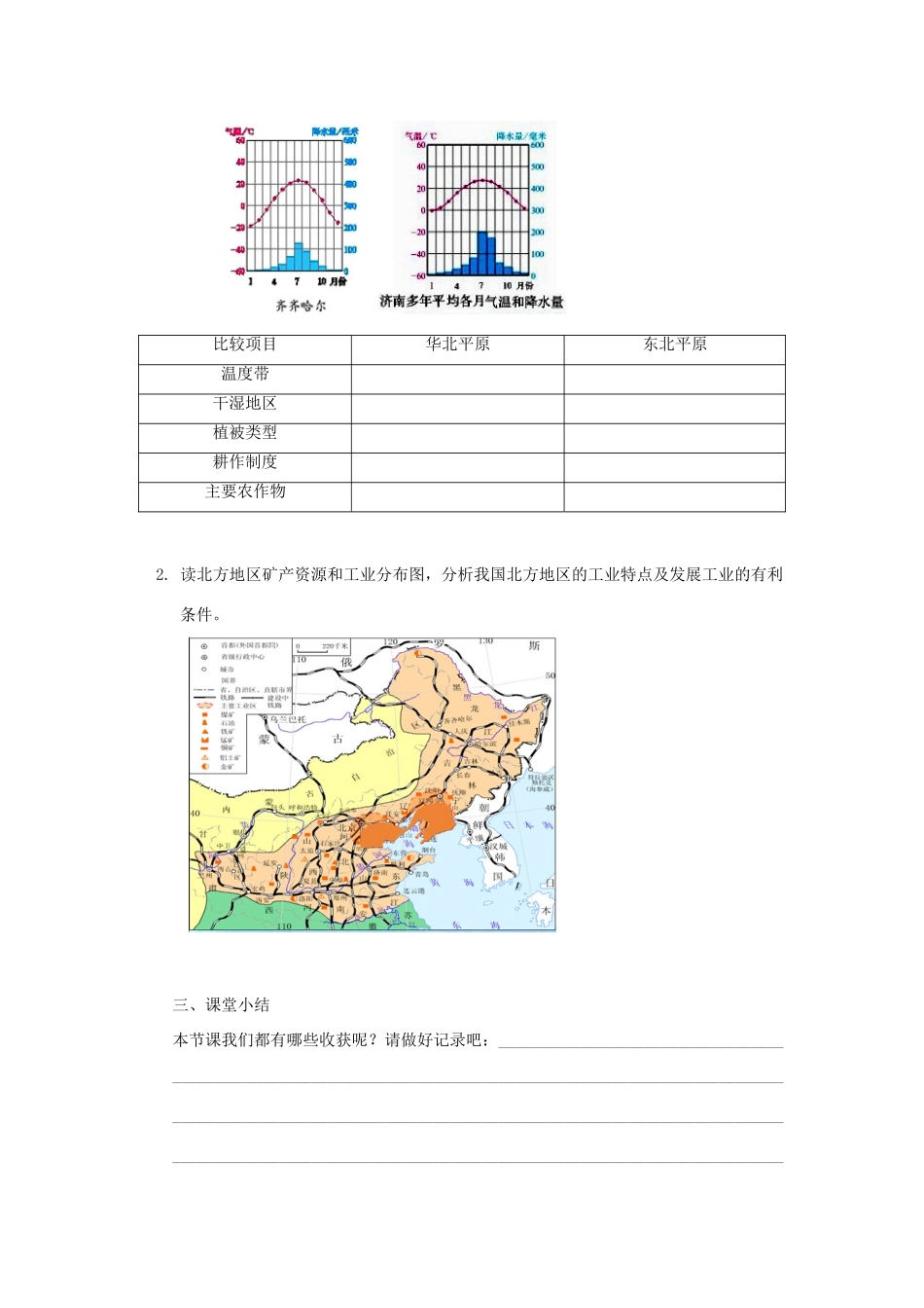 八年级地理下册 6.1区域特征学案 （新版）商务星球版-（新版）商务星球版初中八年级下册地理学案_第2页
