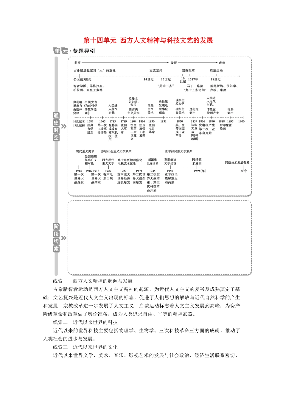 （选考）新高考历史一轮复习 第十四单元 西方人文精神与科技文艺的发展 第40讲 西方人文精神的起源与文艺复兴学案 新人教版-新人教版高三全册历史学案_第1页