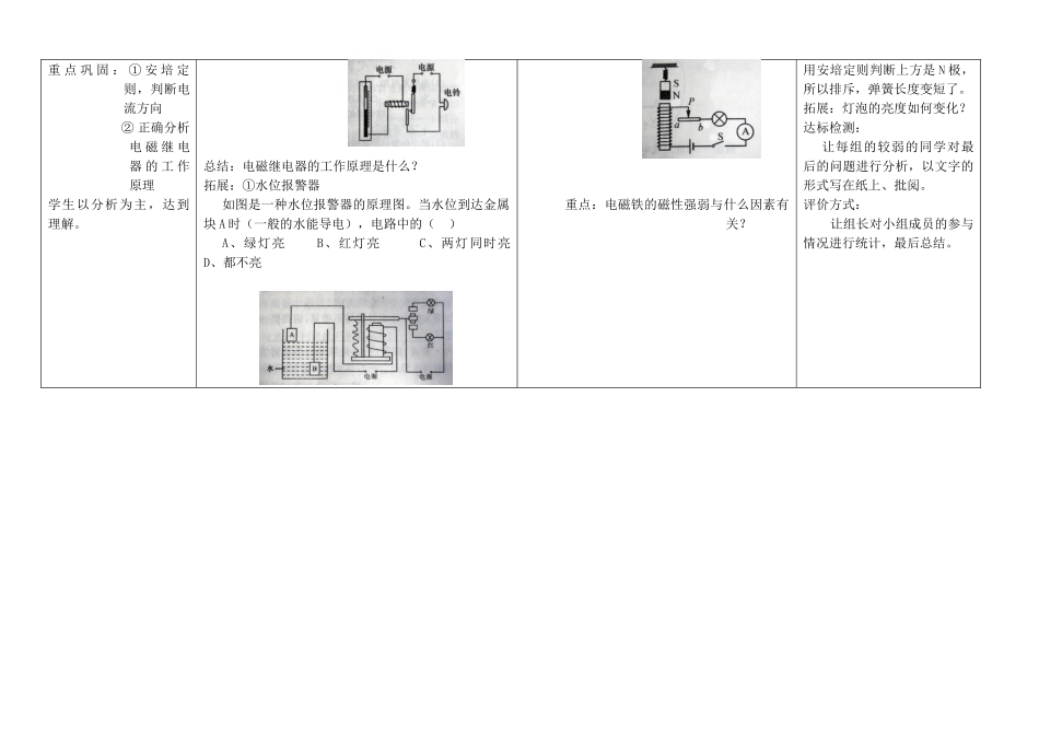 八年级物理下册  课题：电生磁、电磁铁、继电器杜郎口导学案 人教新课标版_第2页
