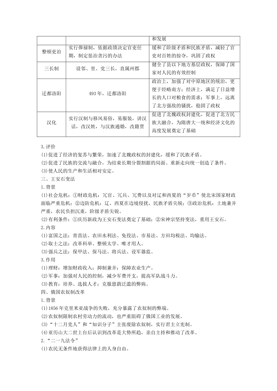 （全国版）高考历史总复习 板块四 选考部分 专题11 历史上重大改革回眸学案-人教版高三全册历史学案_第2页