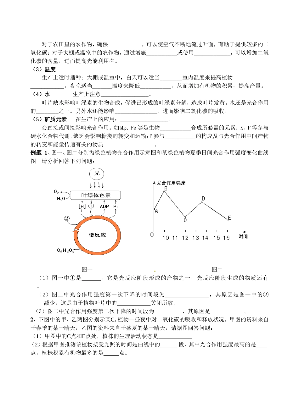 高中生物第三章 光合作用 学案新人教版必修1_第3页
