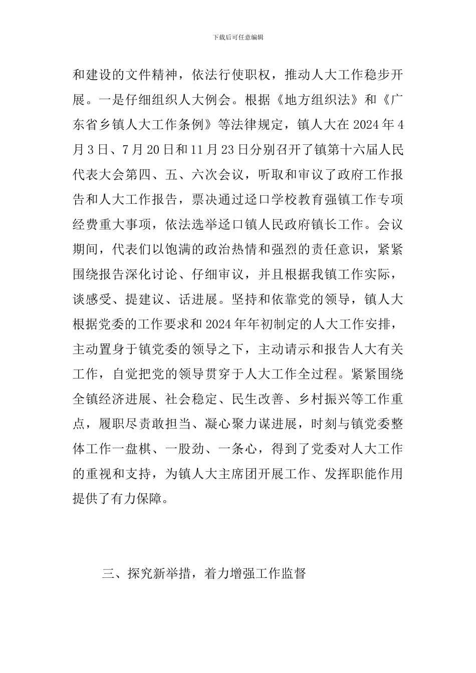 2024年乡镇人大工作报告_第3页