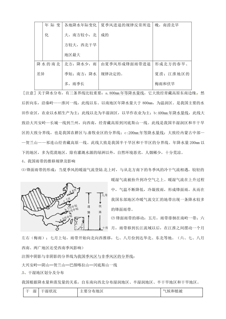 蔡家校区高考地理 中国地理 第三节 中国的气候复习学案-人教版高三全册地理学案_第3页