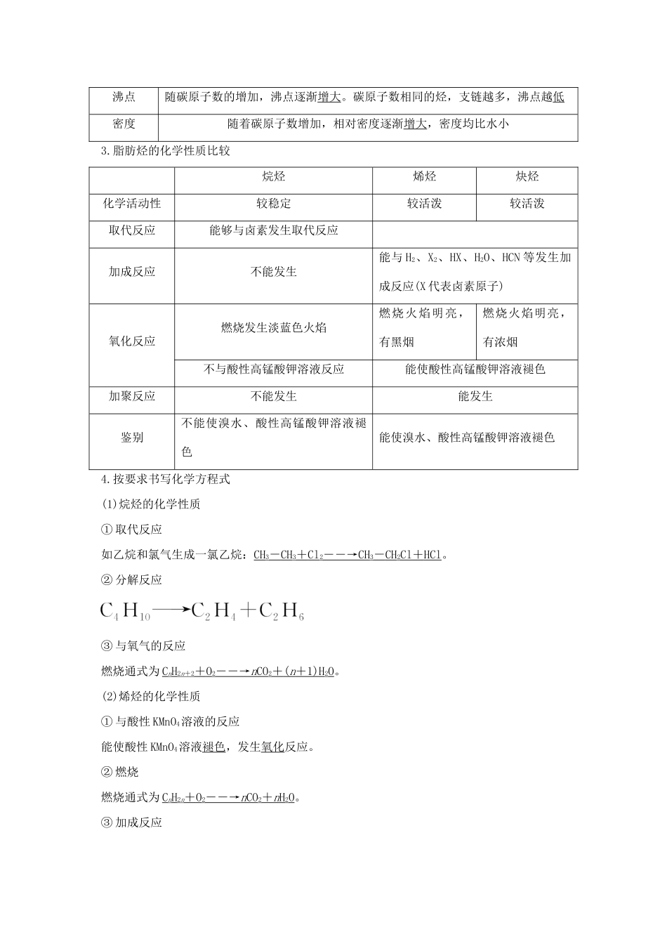 （浙江专版）高考化学大一轮复习 专题十 有机化学 课时2 化石燃料 烃学案-人教版高三全册化学学案_第3页