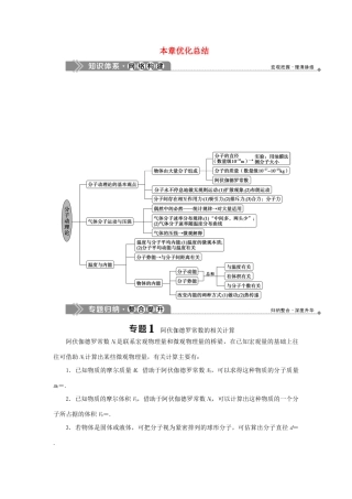 高中物理 第1章 分子动理论本章优化总结学案 鲁科版选修3-3-鲁科版高二选修3-3物理学案