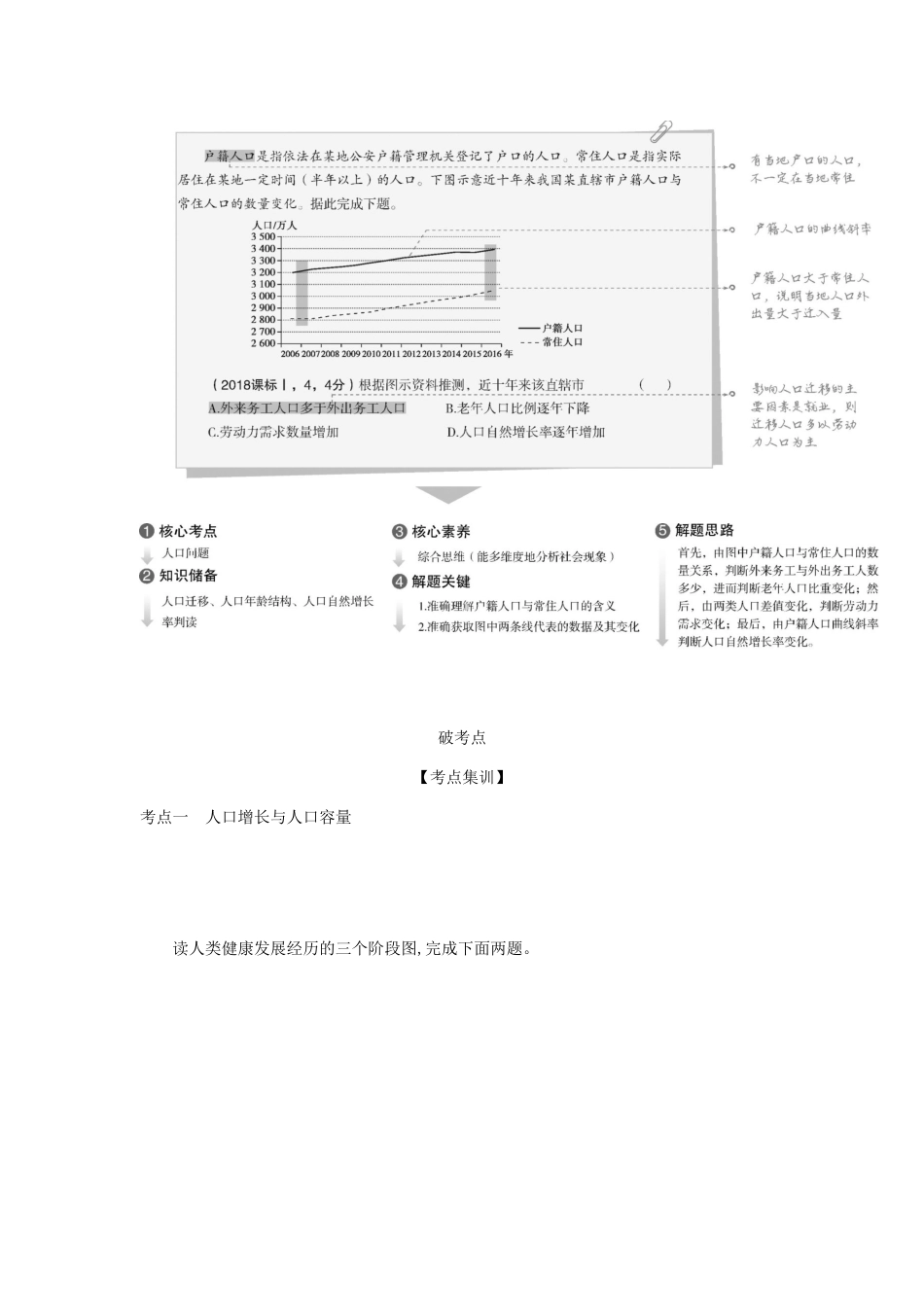 （5年高考3年模拟课标A版）高考地理总复习 专题七 人口的变化学案（含解析）-人教版高三全册地理学案_第2页