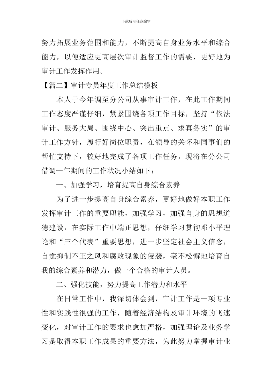 审计专员年度工作总结模板_第3页