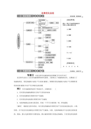 高中物理 第四章 电磁波及其应用 本章优化总结学案 新人教版选修1-1-新人教版高二选修1-1物理学案