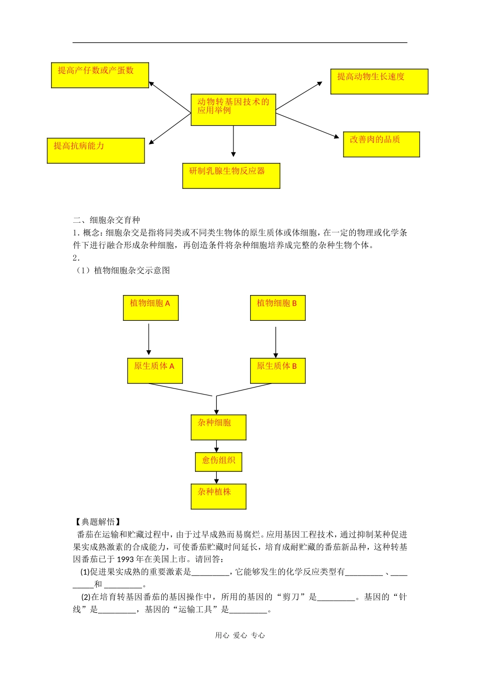 高中生物：2.2 现代生物技术在育种上的应用 学案新人教版选修2_第2页