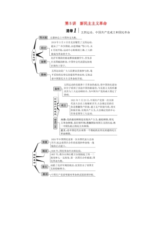 （江苏专版）高考历史一轮复习 模块一 政治文明历程 专题二 近代中国维护国家主权的斗争和民主革命 第5讲 新民主主义革命学案（含解析）新人教版-新人教版高三全册历史学案