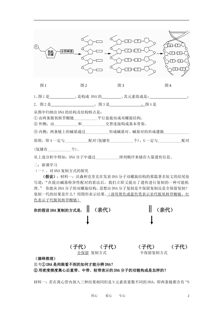 高中生物《DNA的复制》学案5 中图版必修2_第2页