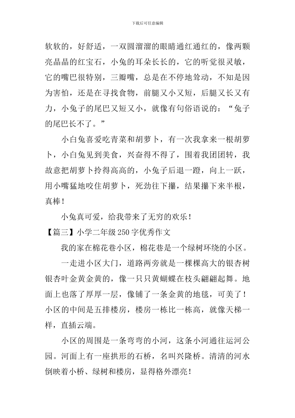 小学二年级250字优秀作文8篇_第2页