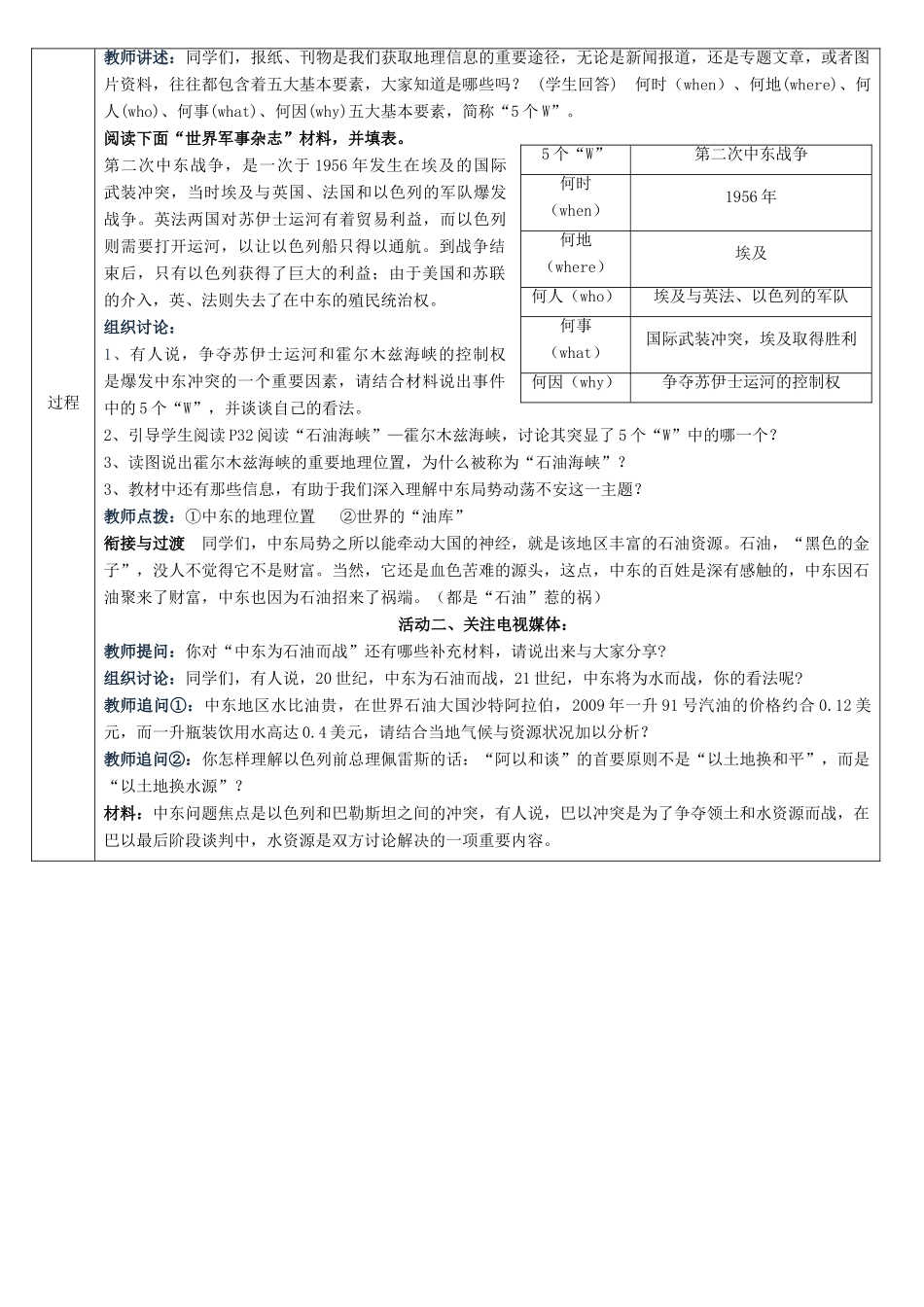 七年级地理下册 第八单元 探究课聚焦中东 地区冲突的地理背景学案 商务星球版-商务星球版初中七年级下册地理学案_第3页
