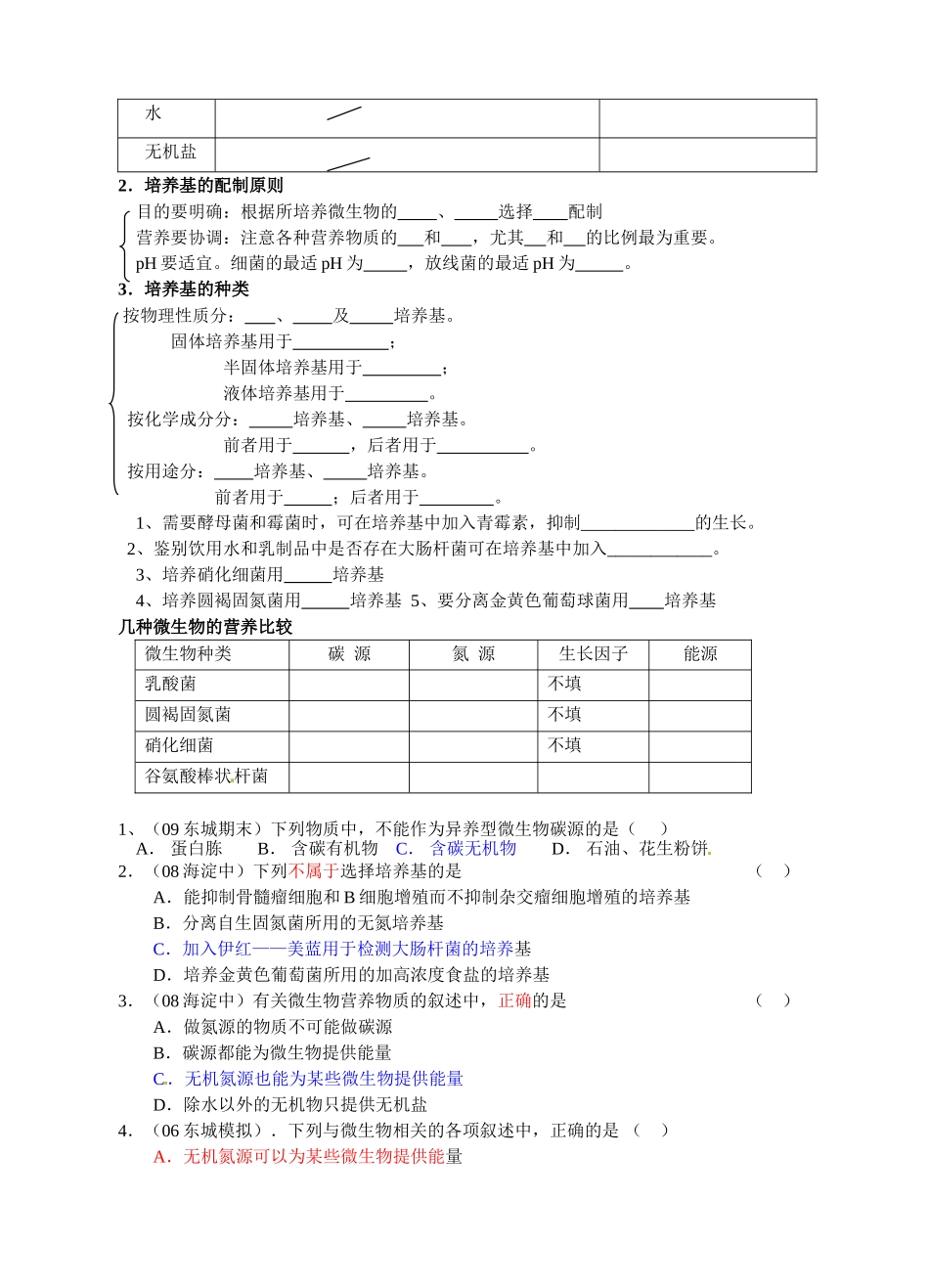 高中生物 微生物与发酵工程（修改） 学案新人教版选修1_第3页