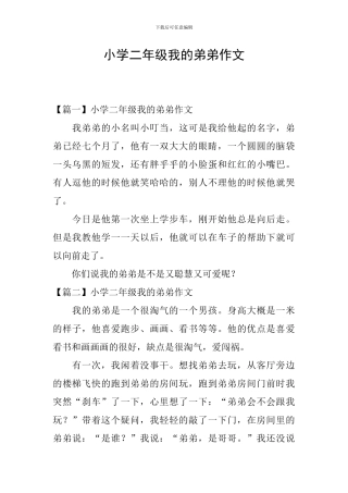 小学二年级我的弟弟作文