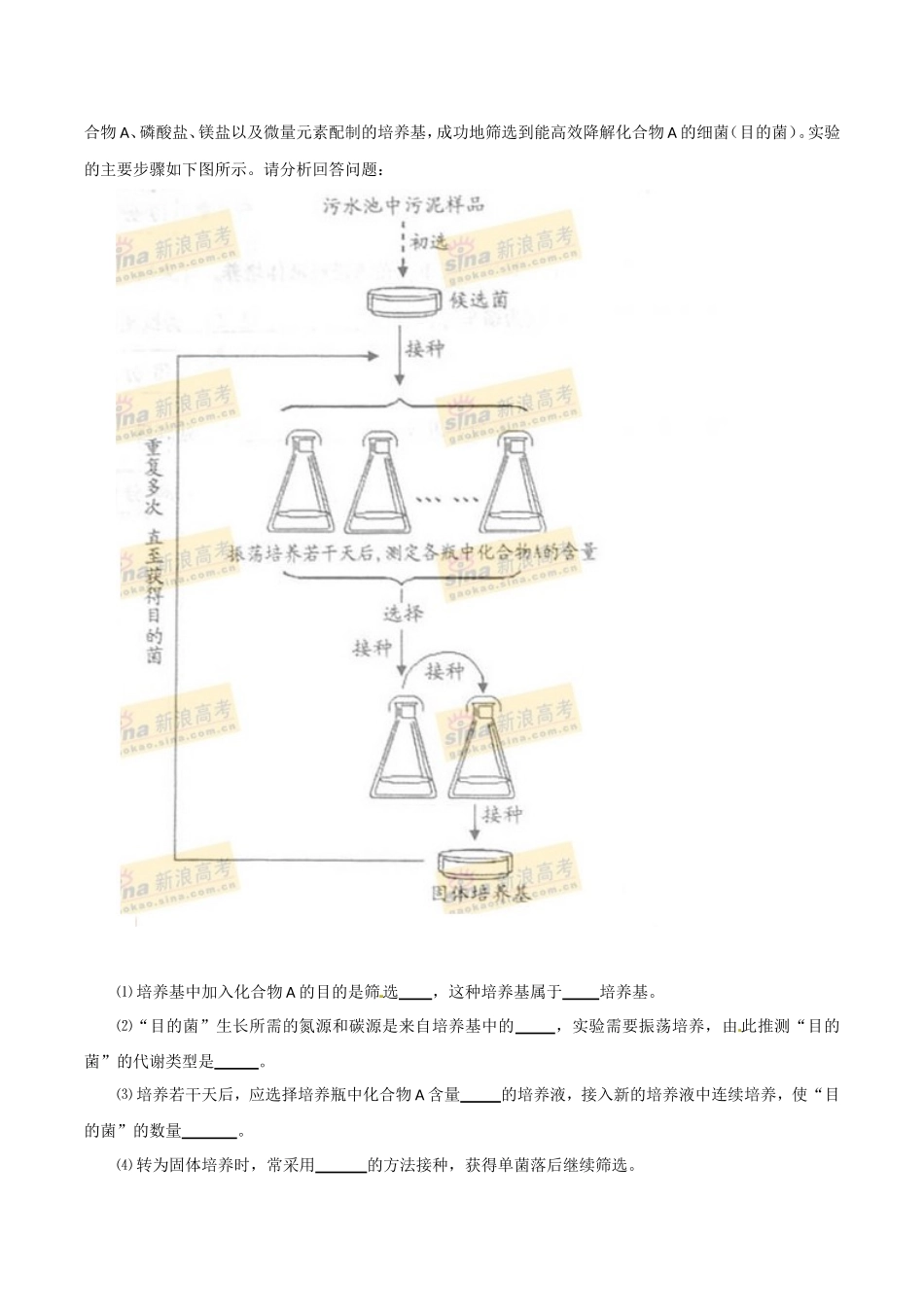 高中生物：2.3《分解纤维素的微生物的分离》学案（3）新人教版选修1_第3页