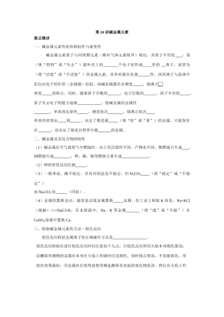 第24讲碱金属元素