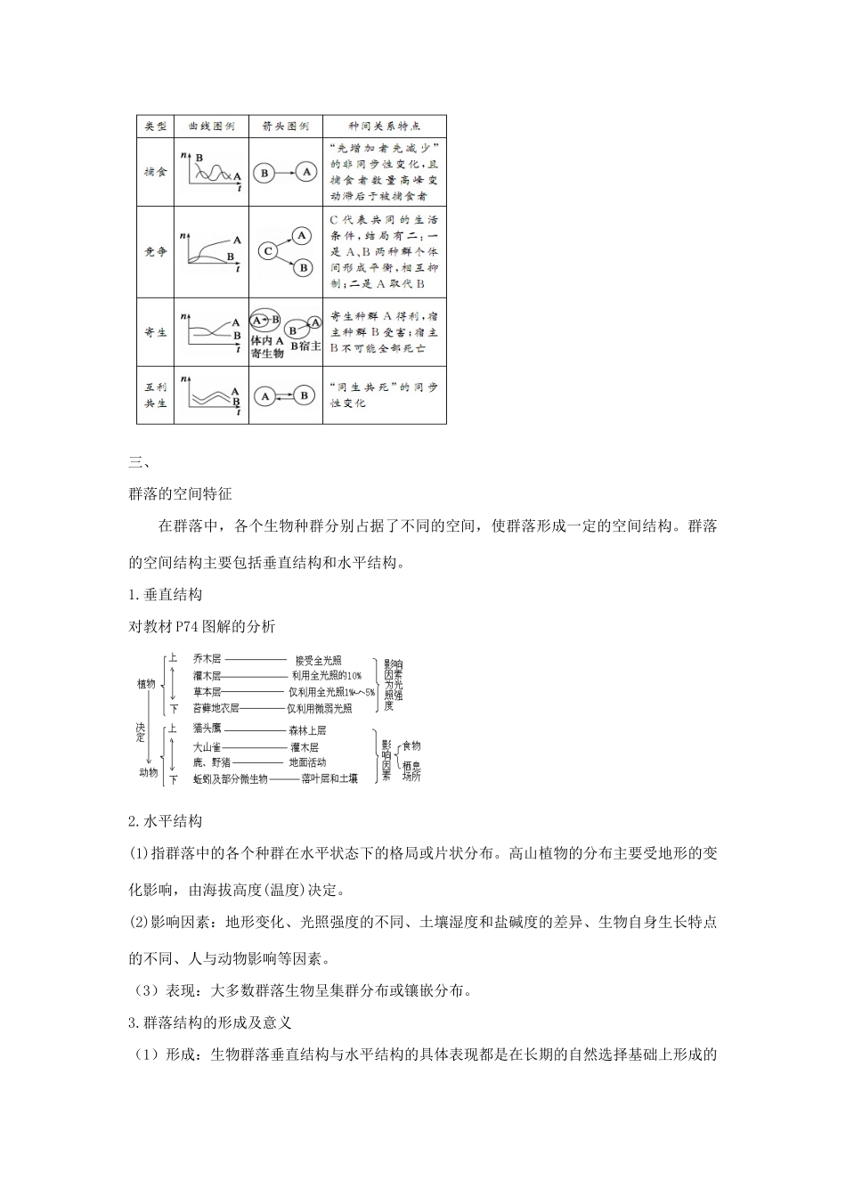 高中生物 第四章 种群和群落 第三节 群落的结构导学案 新人教版必修3-新人教版高二必修3生物学案_第3页